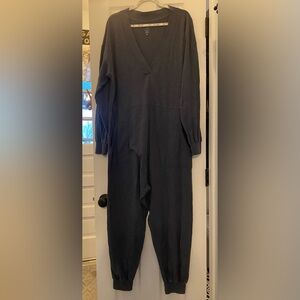NATURAL LIFE Jonnie Medium Jumpsuit Loungewear Slate Gray Cozy Cotton Relaxed